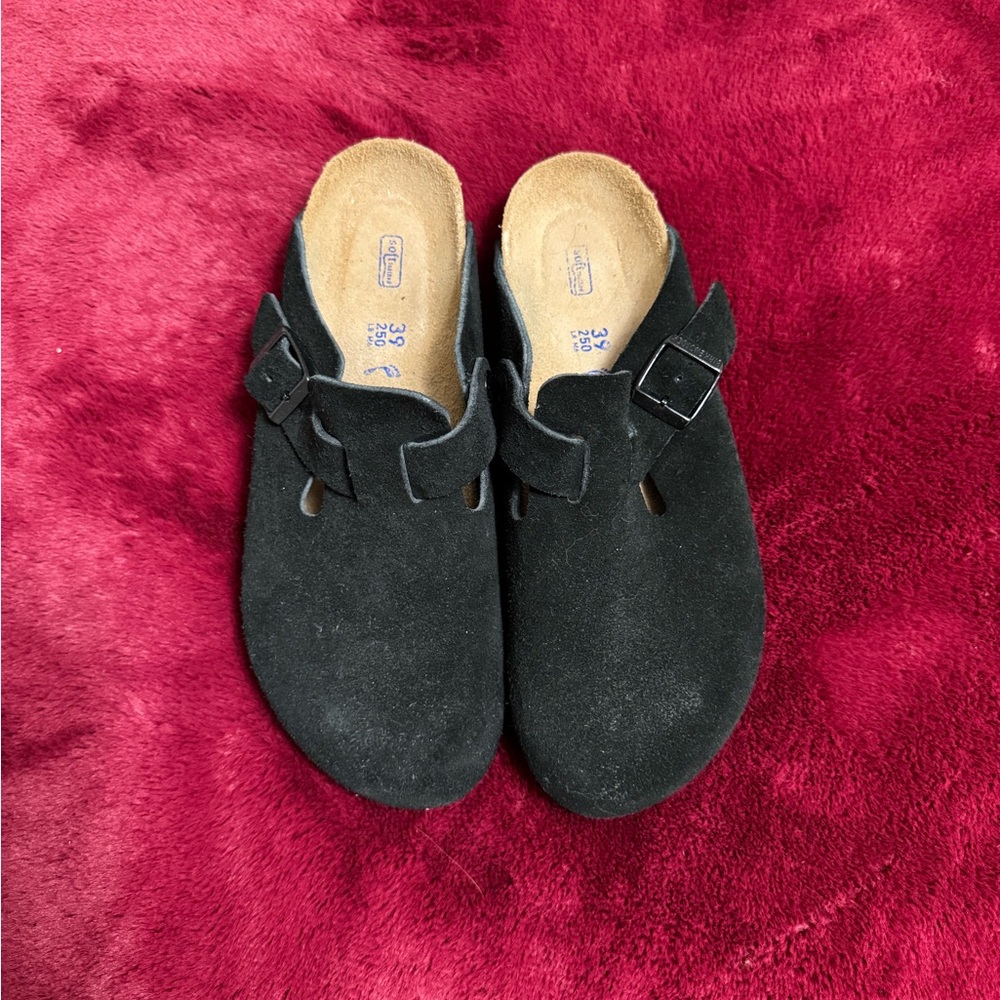 Birkenstock Black Suede Mules